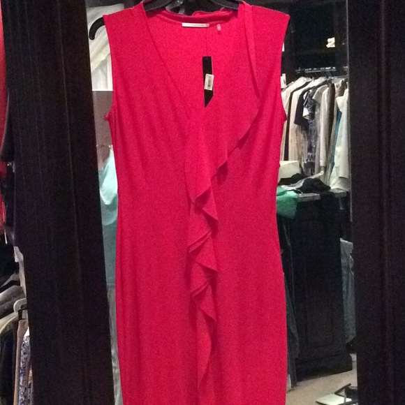 Tahari Dresses & Skirts - Red tahari dress, v neck, stretchy, size 8, nwt
